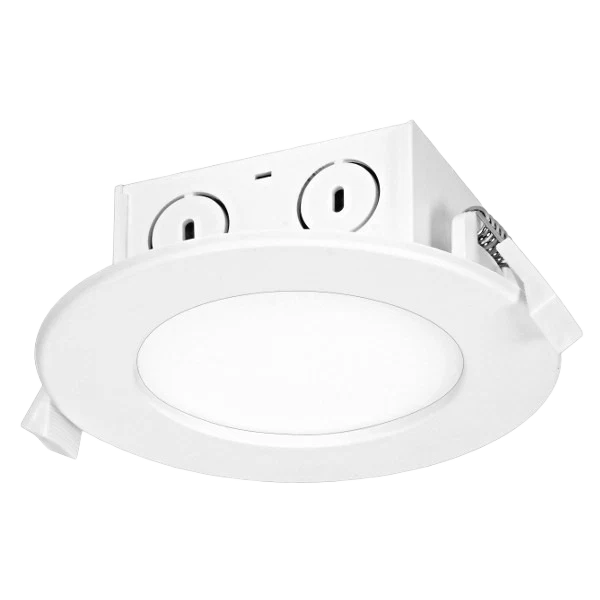 Detailed Satco 8.5 Watt LED Round Edge-Lit Direct Wire Downlight 4 in. Clean