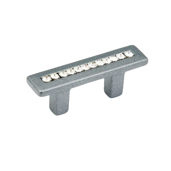 Crafted Schaub Skyevale Milano Silver with Crystals Cabinet Pull 2.5 in. Specialty