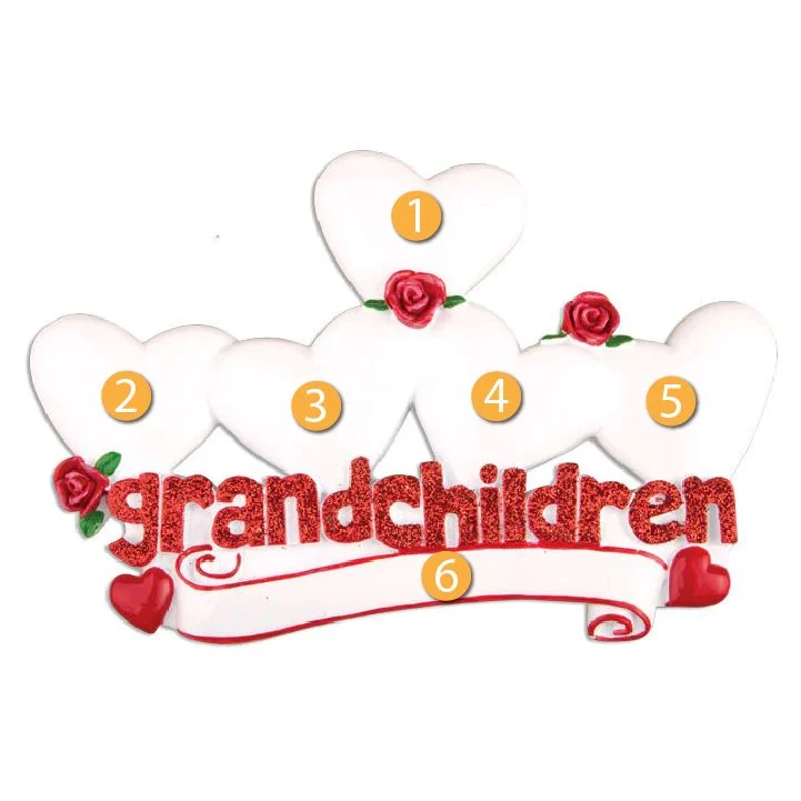 User-Friendly PolarX Personalized Grandchildren with Five Hearts Ornament Practical