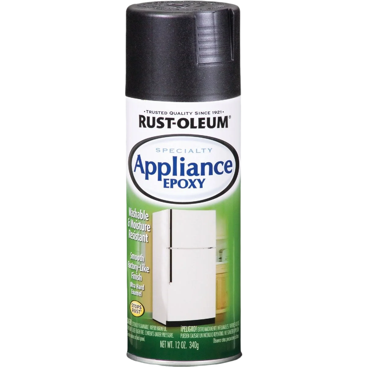 Environmentally Friendly Rust-Oleum Appliance Epoxy Black Gloss Spray Paint 12 oz. Organic