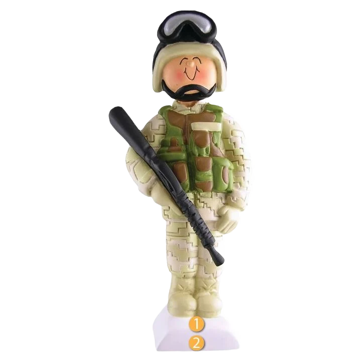 Long-Lasting Ornament Central Personalized Male In Army Fatigues Ornament Sophisticated