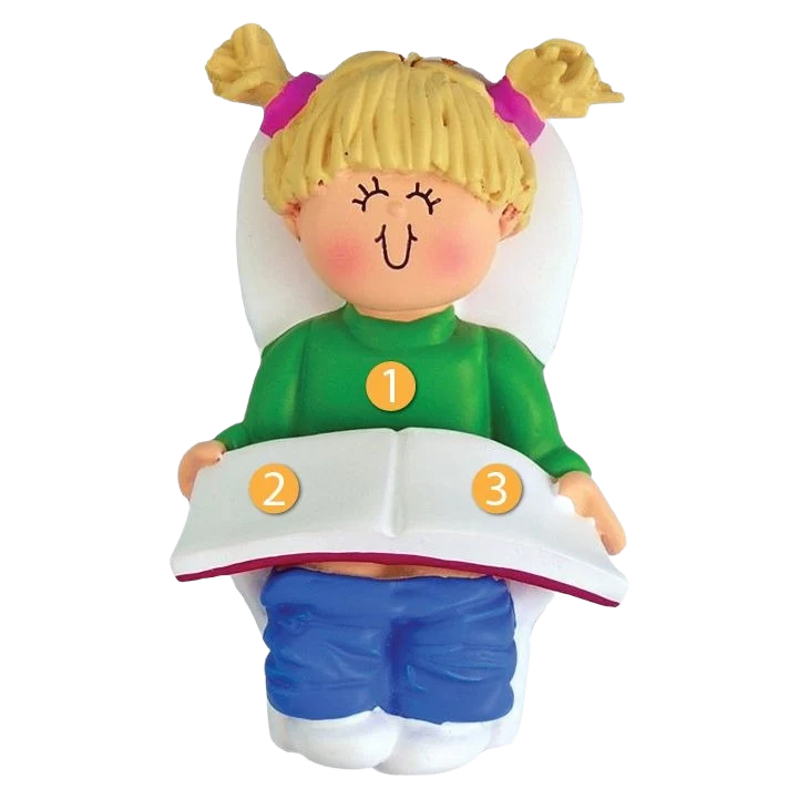Carefully Designed Ornament Central Personalized Potty Trained Blonde Girl Ornament Smooth