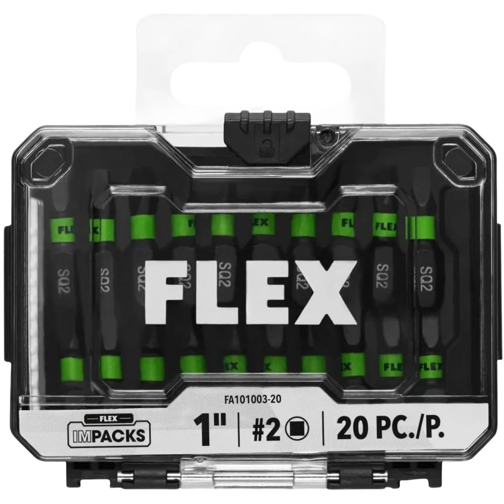 Long-Lasting FLEX Impacks 20-Pc. 1 SQ2 Impact Driver Bits High-Performance