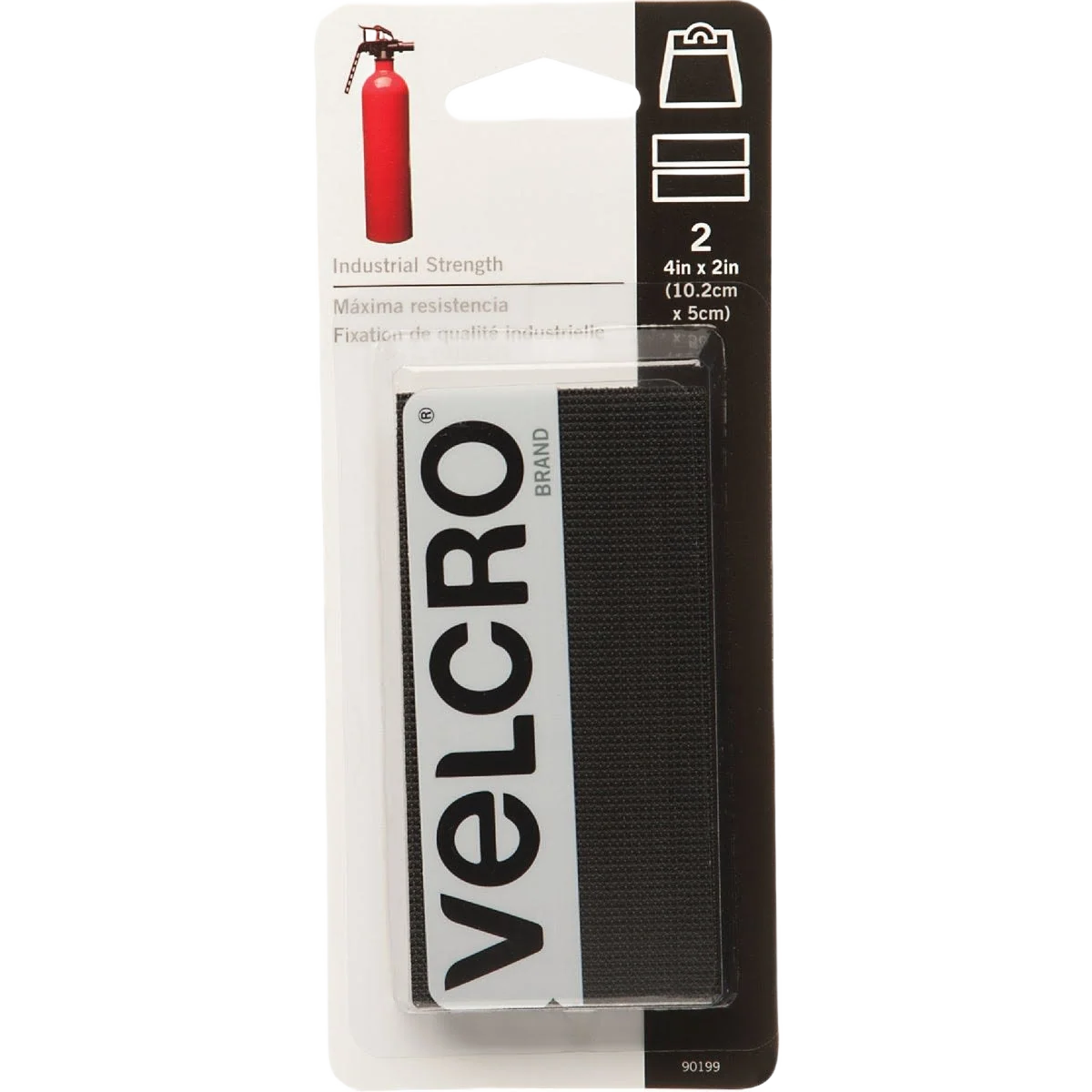 Contemporary VELCRO Brand Black Hook Loop Strip 2 x 4 in. Versatile