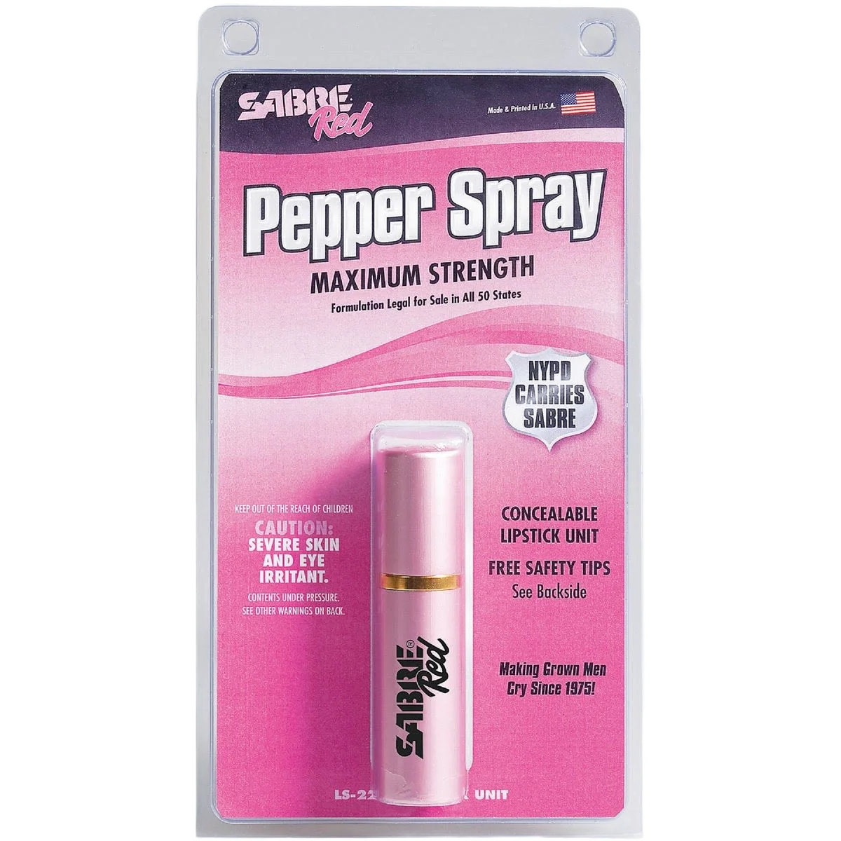 Powerful Sabre Pepper Self-Defense Spray Lipstick Case Verified