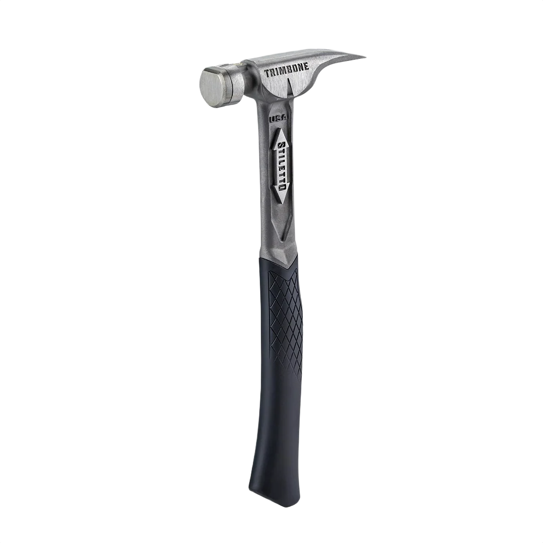 Versatile Stiletto 10 oz Trimbone Titanium Hammer w Smooth Steel Face Curved Handle Practical