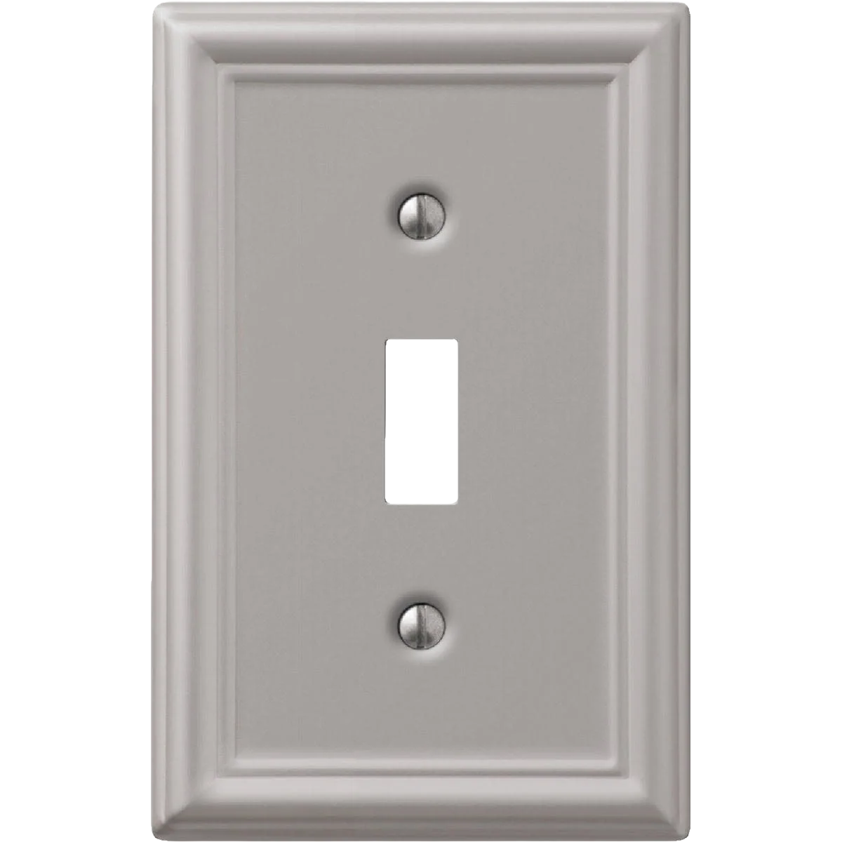 Outstanding Amerelle 1-Gang Brushed Nickel Chelsea Stamped Steel Toggle Switch Wall Plate High-Performance