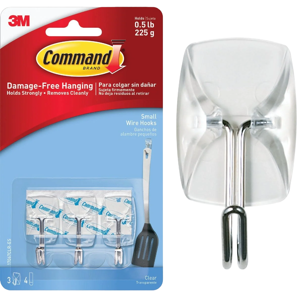 Exclusive 3M Command Small Clear Wire Adhesive Hook 3-Pack Fashionable