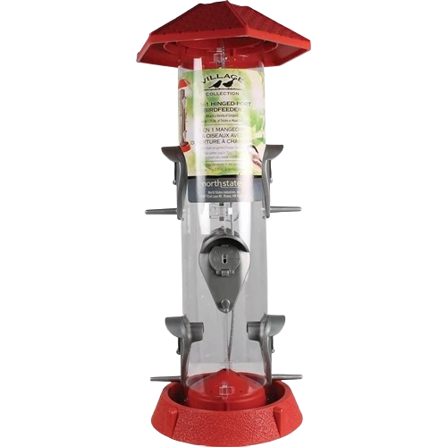 Durable North States 2-In-1 Hinged Red Bird Feeder 1.75 lb. Capacity Recyclable