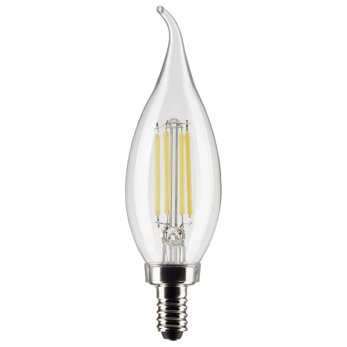 Luxury Satco 4 Watt LED Candelabra Base Clear Warm White Light Bulb High-Performance