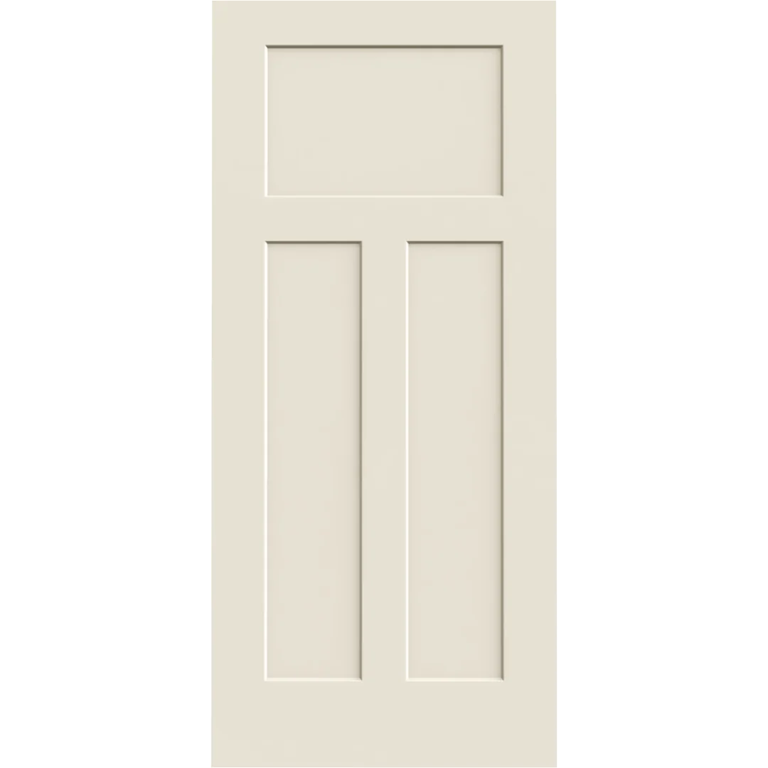 Smooth Jeld-Wen 30 x 80 Craftsman III Primed 3-Panel Interior Slab Solid Core Door Minimalist