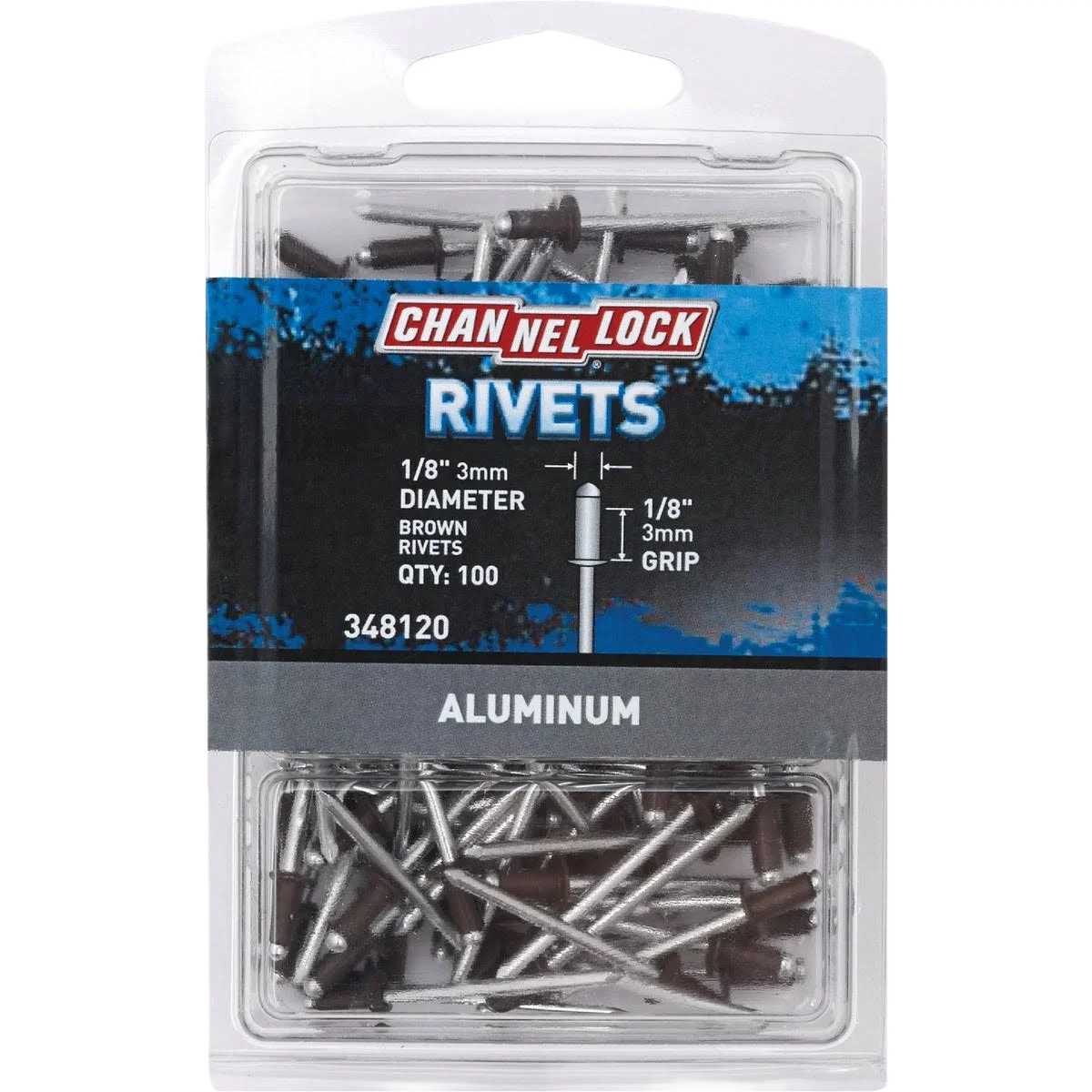 Refined Channellock 1 8 in. Grip Brown Aluminum Multi-Grip POP Rivet 100-Pack Practical