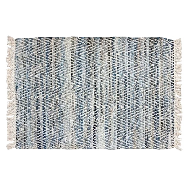 Next-Generation Michaelian Home Blue Hartford Rag Rug 30 x 50 in. Elegant