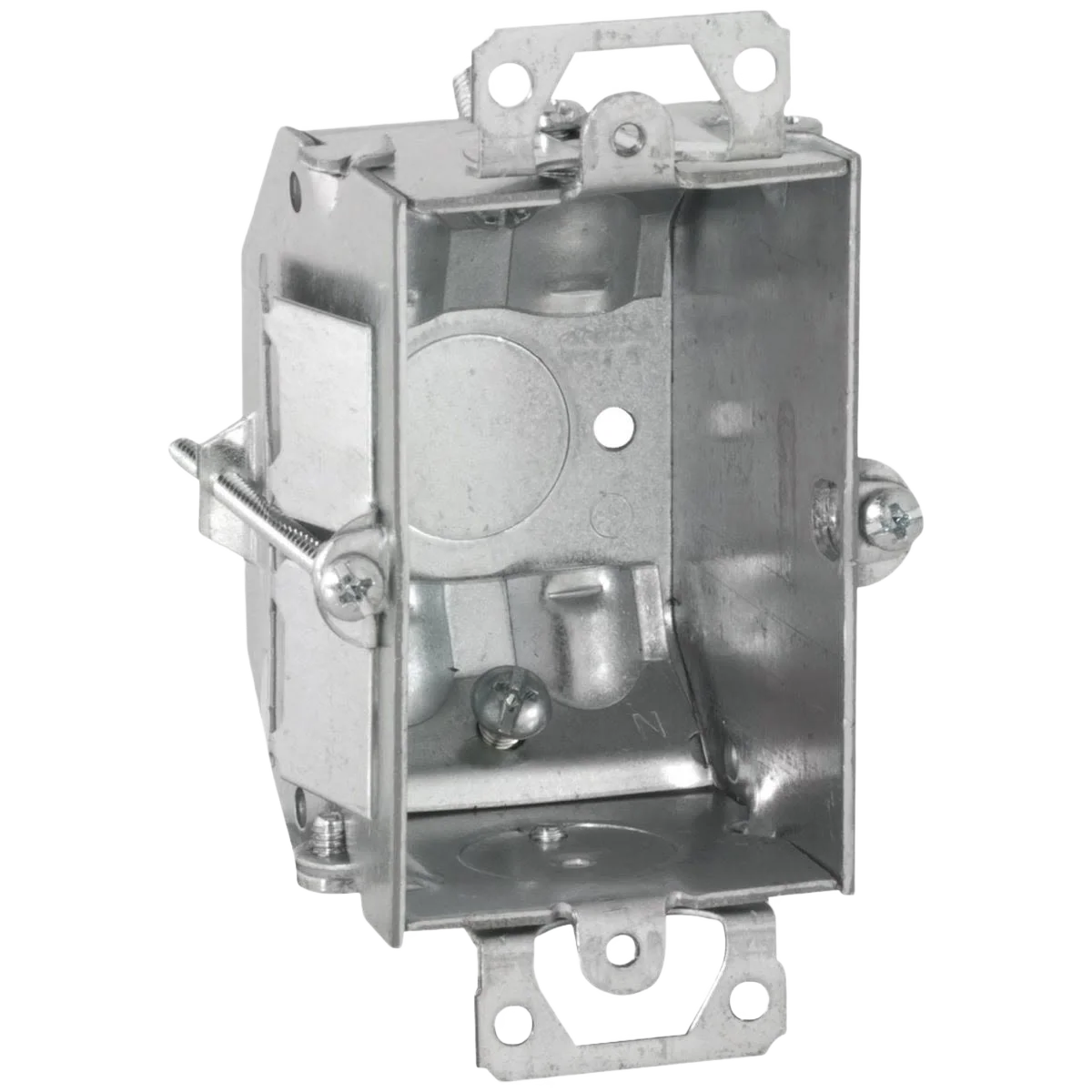 Lightweight Southwire 1-Gang Steel Beveled Wall Box Secure