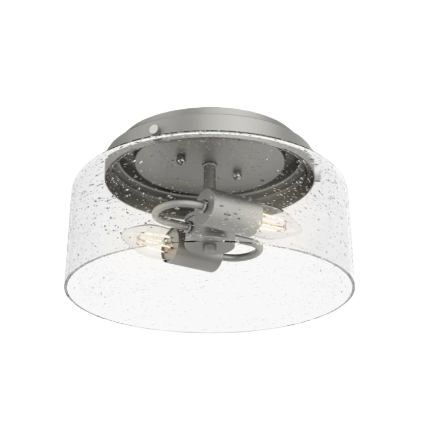 Unique Hunter Hartland Matte Silver Two Light Flush Mount Lightweight