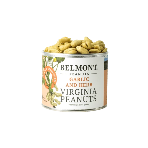Contemporary Belmont Garlic and Herb Virginia Peanuts 10 oz. Long-Lasting