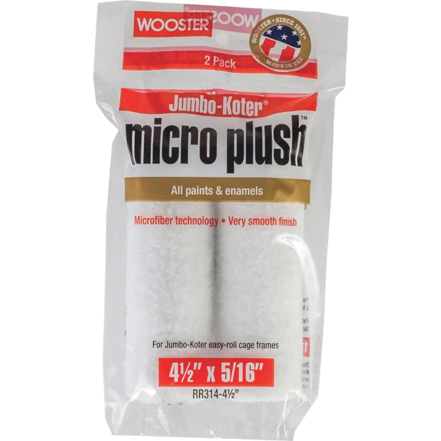 Minimalist Wooster 4-1 2 in. Jumbo Koter Micro Plush Roller 2-Pack First-Class