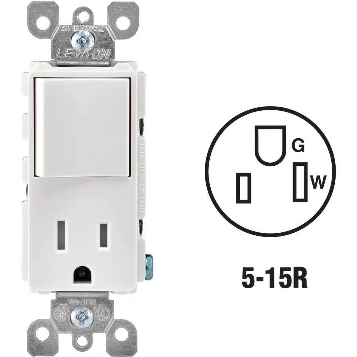 Reusable Leviton Decora White 15 Amp Switch Outlet Healthy
