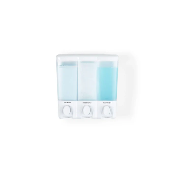 Pure Better Living White Triple Shower Dispenser 7.5 in. Professional