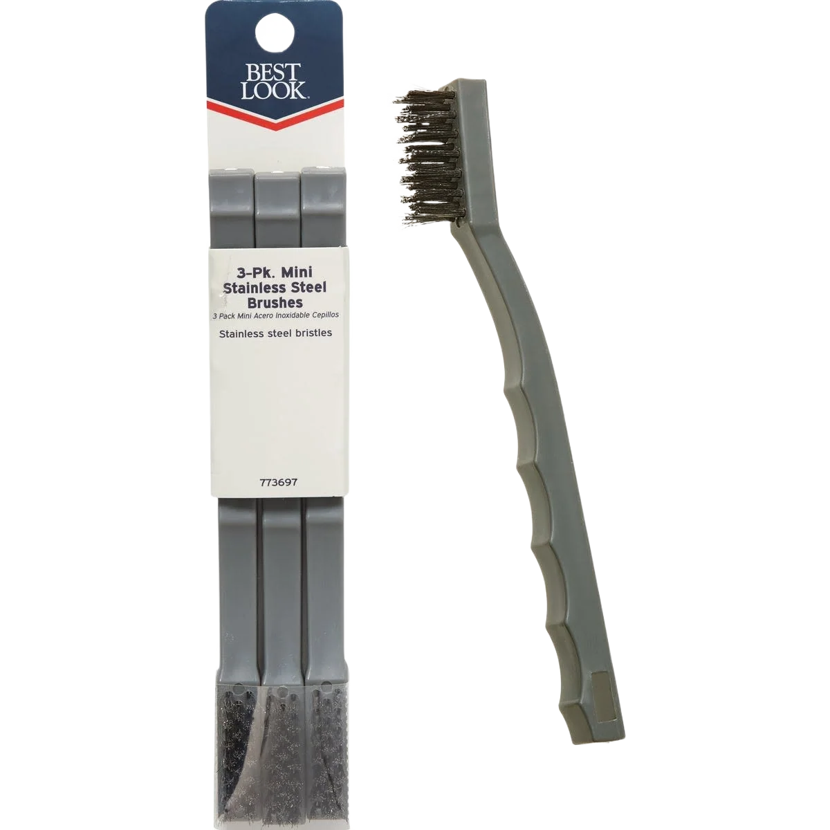 Reliable Look Look Stainless Steel Bristle Mini Brush 3 Pack Healthy