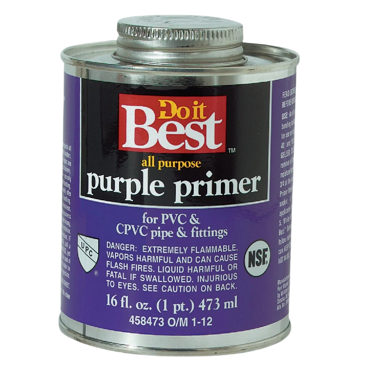 Original Design Do it Purple Primer For PVC CPVC Pipe Fittings 16 oz. Efficient