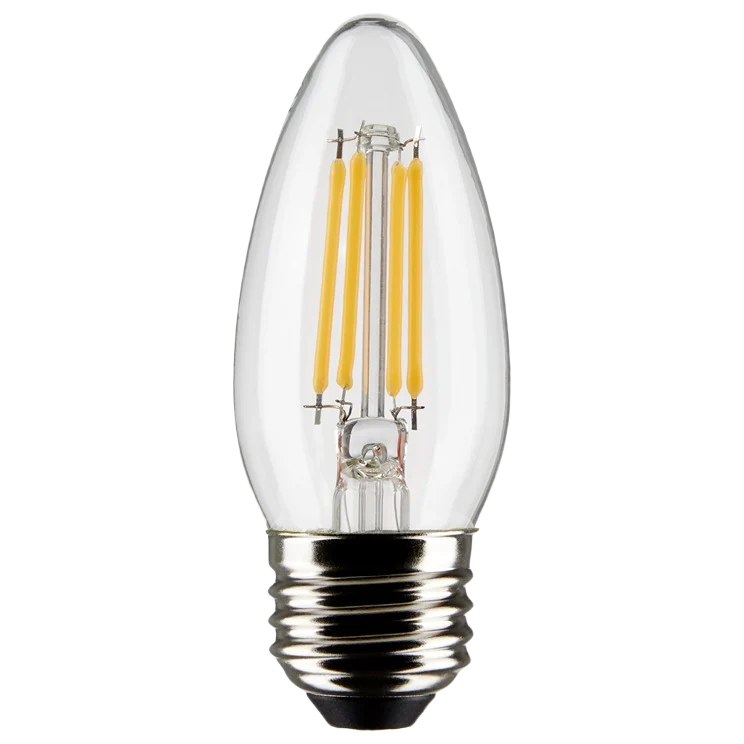 Healthy Satco 4 Watt B11 LED Clear Medium Base Decorative Light Bulb Safe