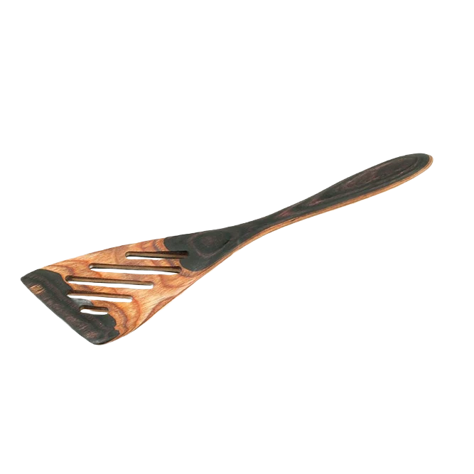 Durable Island Bamboo Pakka Wood Natural Mini Slotted Spatula Proven