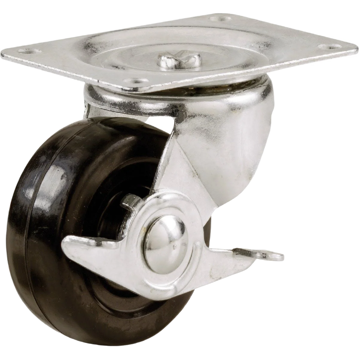 Optimized Shepherd Hardware 3 Rubber General-Duty Swivel Plate Caster with Brake Crafted