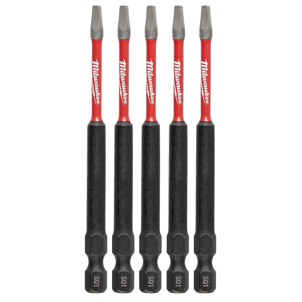 Smooth Milwaukee SHOCKWAVE™ Impact Duty™ 3-1 2 SQ1 Square Bits 5-Pack Pure