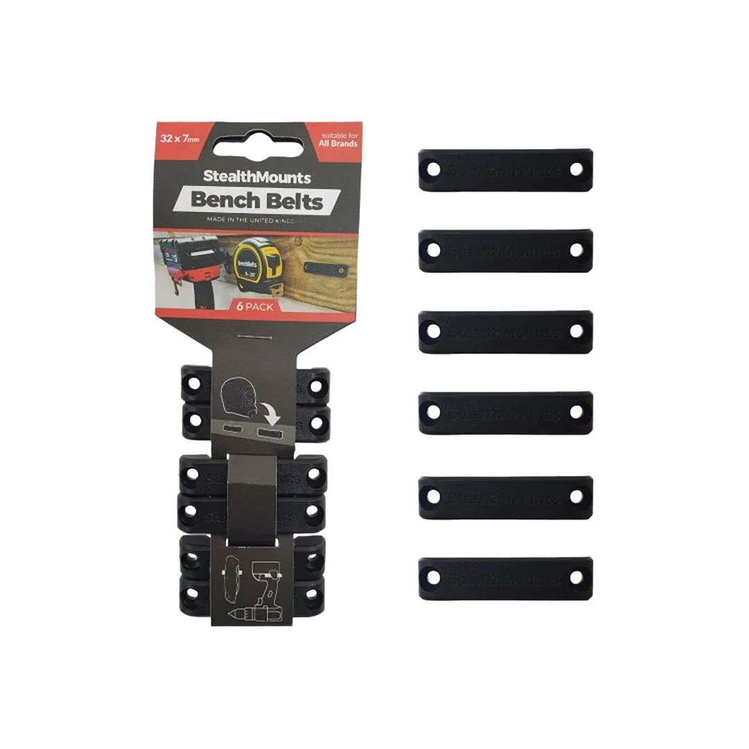 Selected StealthMounts Black Bench Belt Universal Tool Holder 6-Pack Verified
