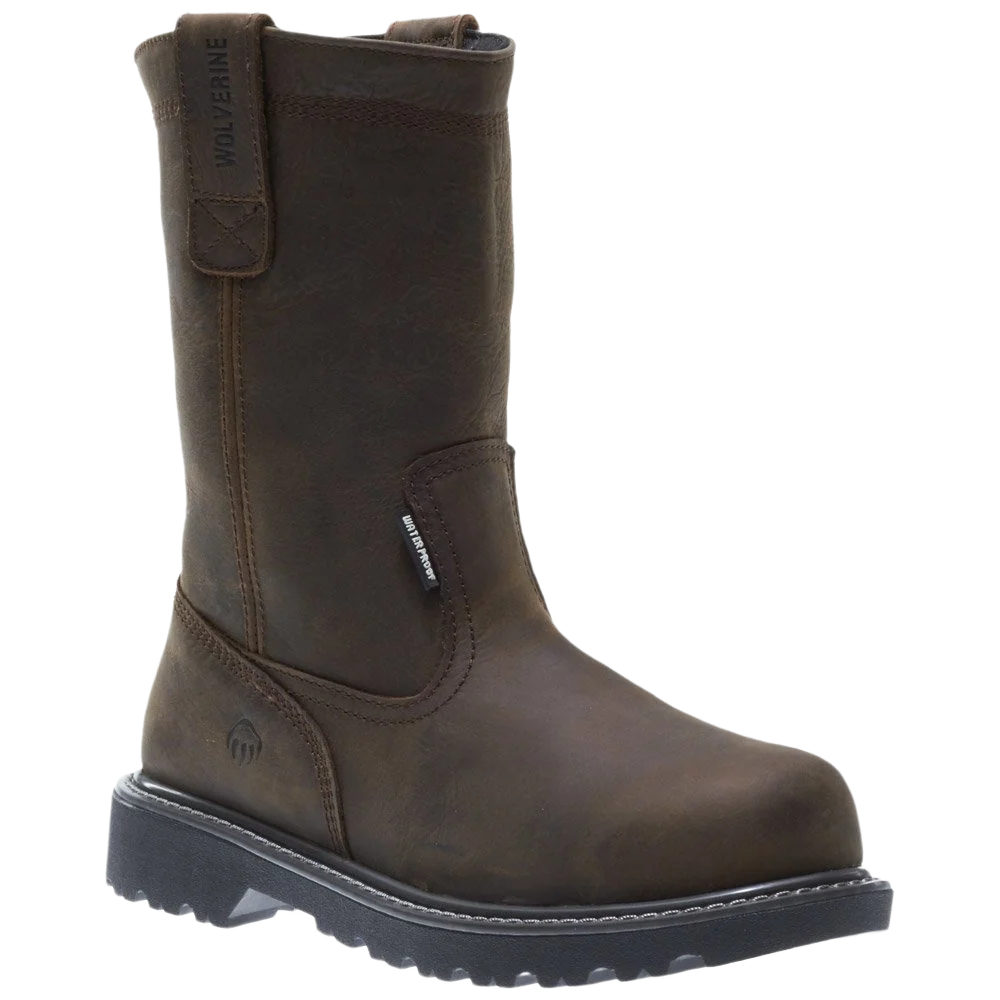 Luxury Wolverine Men’s Dark Brown Floorhand Waterproof Wellington Boots 13W Trendy