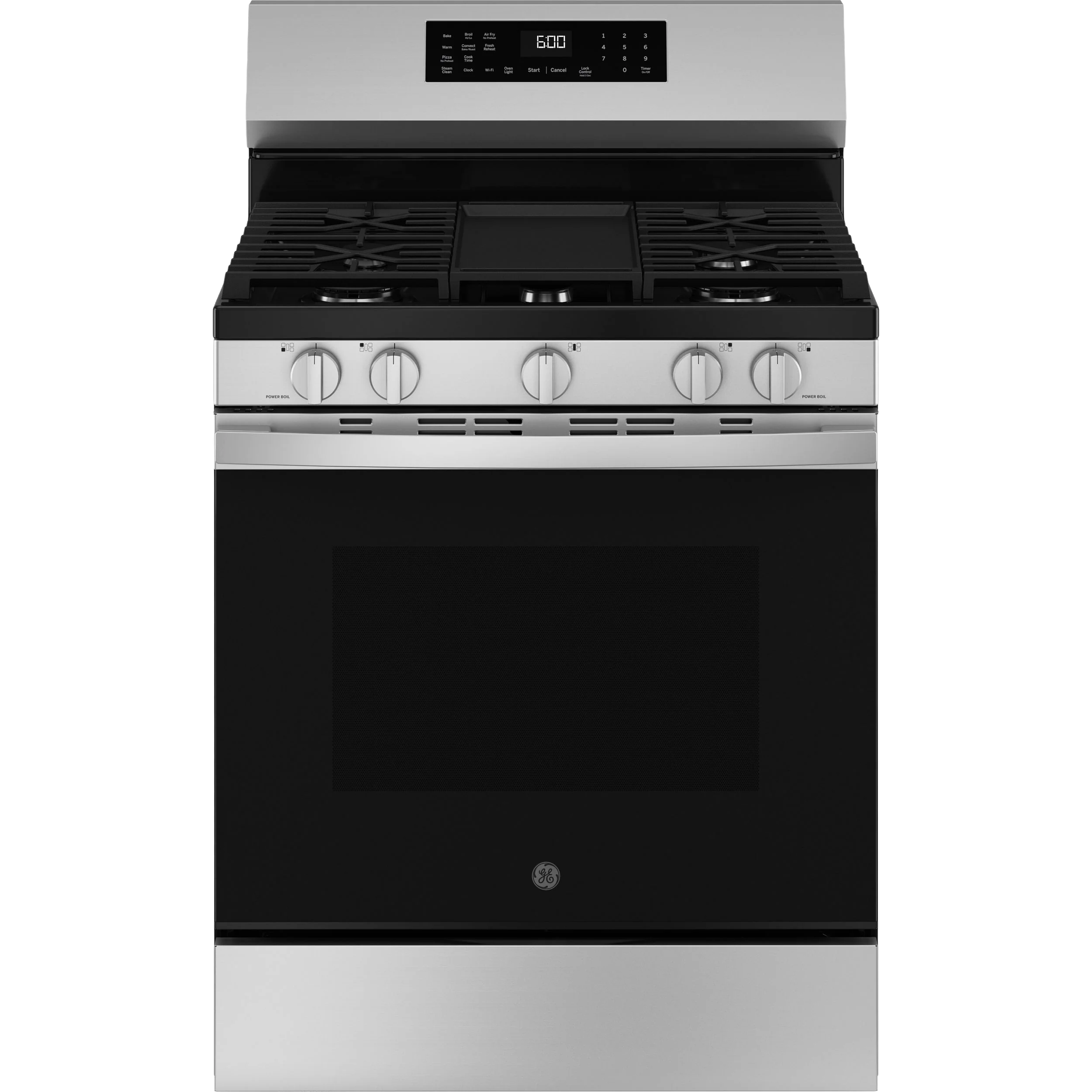 Relaxed GE® 30 -Standing Gas Convection Range with No Preheat Air Fry and EasyWash™ Oven Tray Luxury