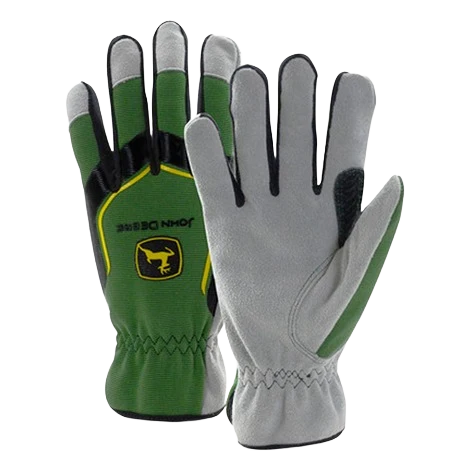 User-Friendly John Deere Cowhide Gloves with Spandex Back-L Outstanding
