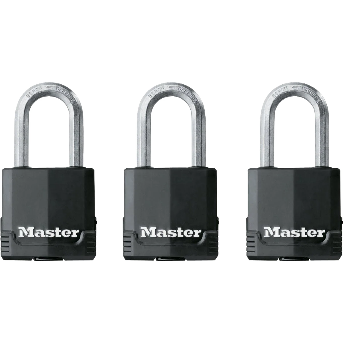 Fast Master Lock Magnum 1-7 8 In. Steel Keyed Padlock 3-Pack Flexible