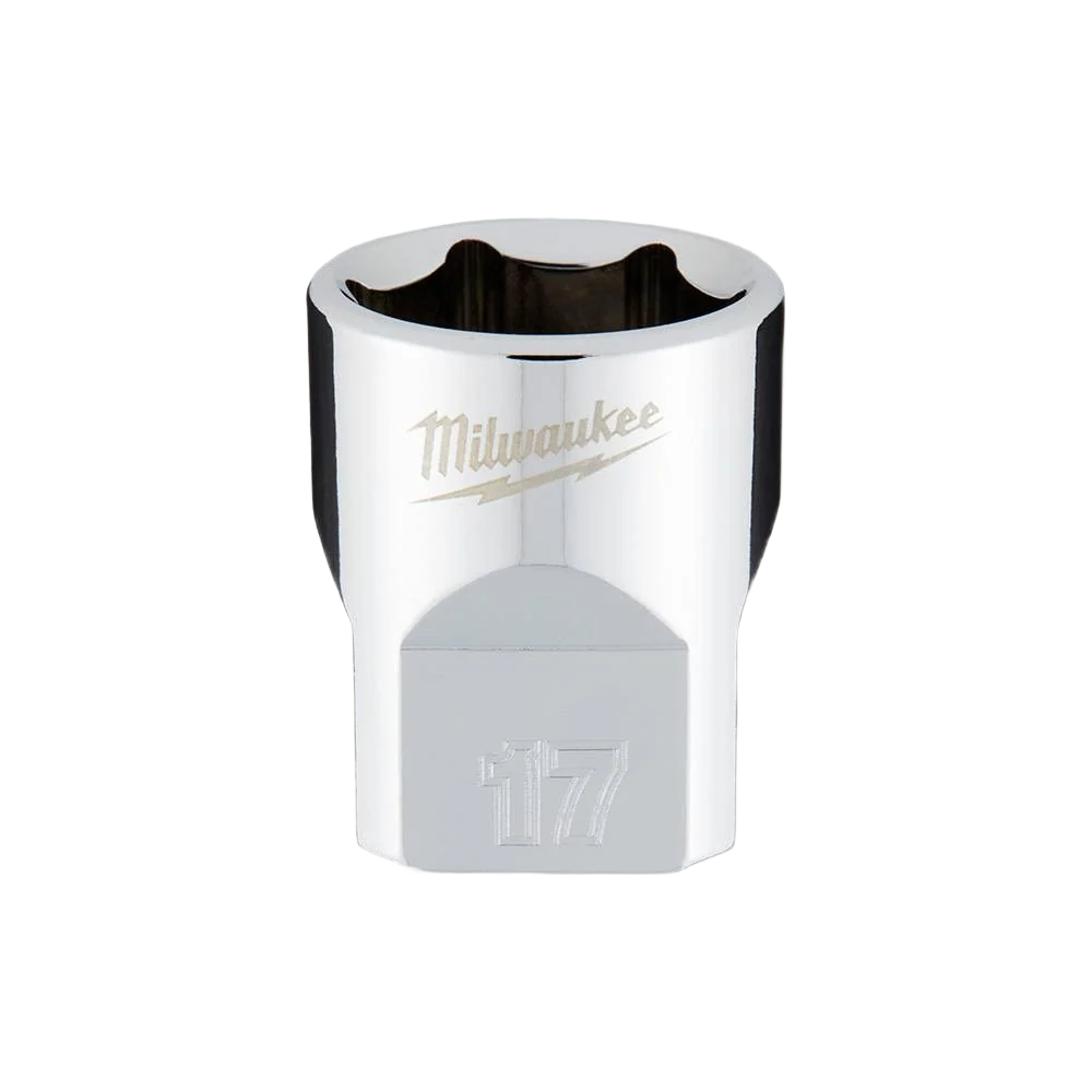 High-Quality Milwaukee 3 8 Drive 17-mm 6-Point Socket w FOUR FLAT™ Sides Genuine