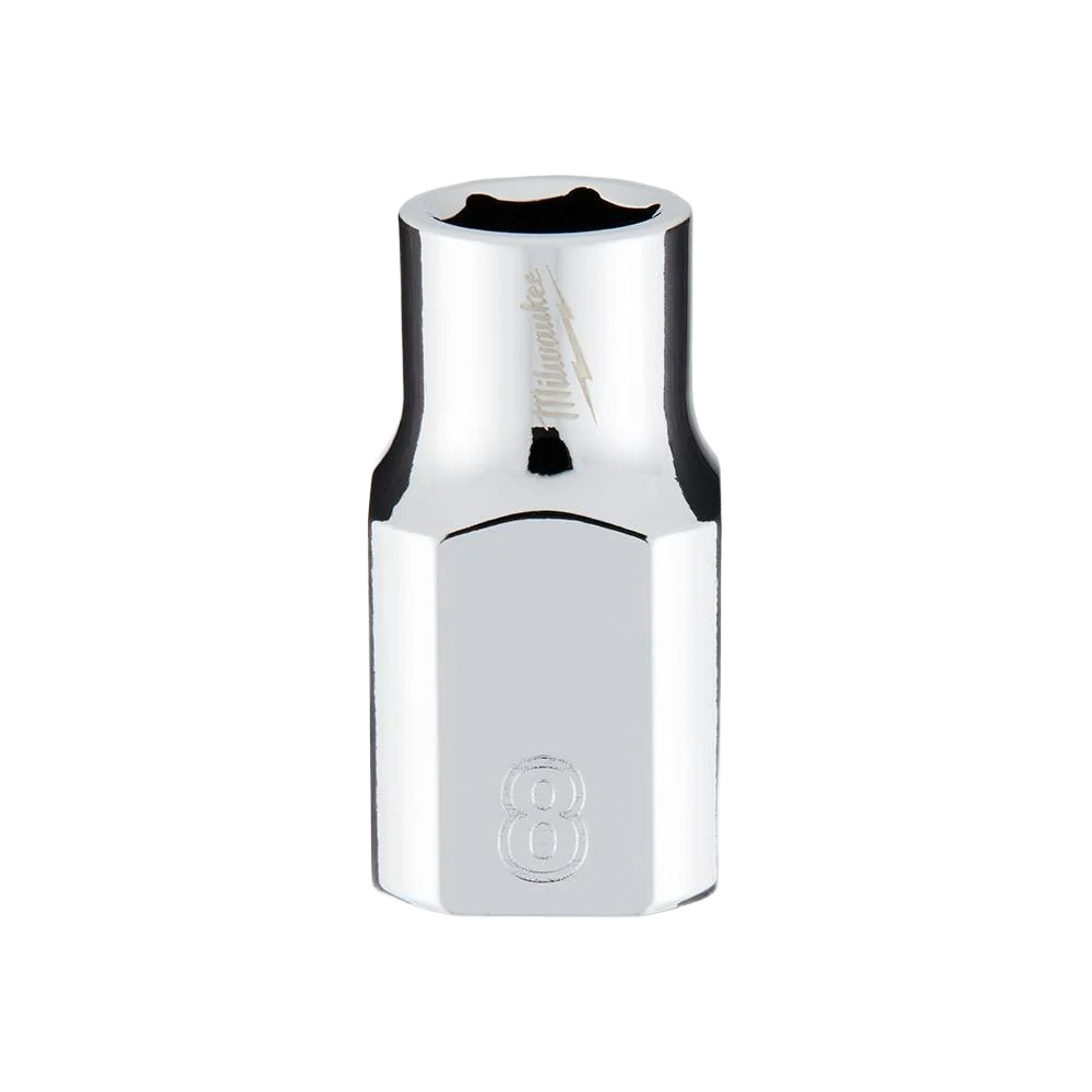 Reliable Milwaukee 3 8 Drive 8-mm 6-Point Socket w FOUR FLAT™ Sides Clean