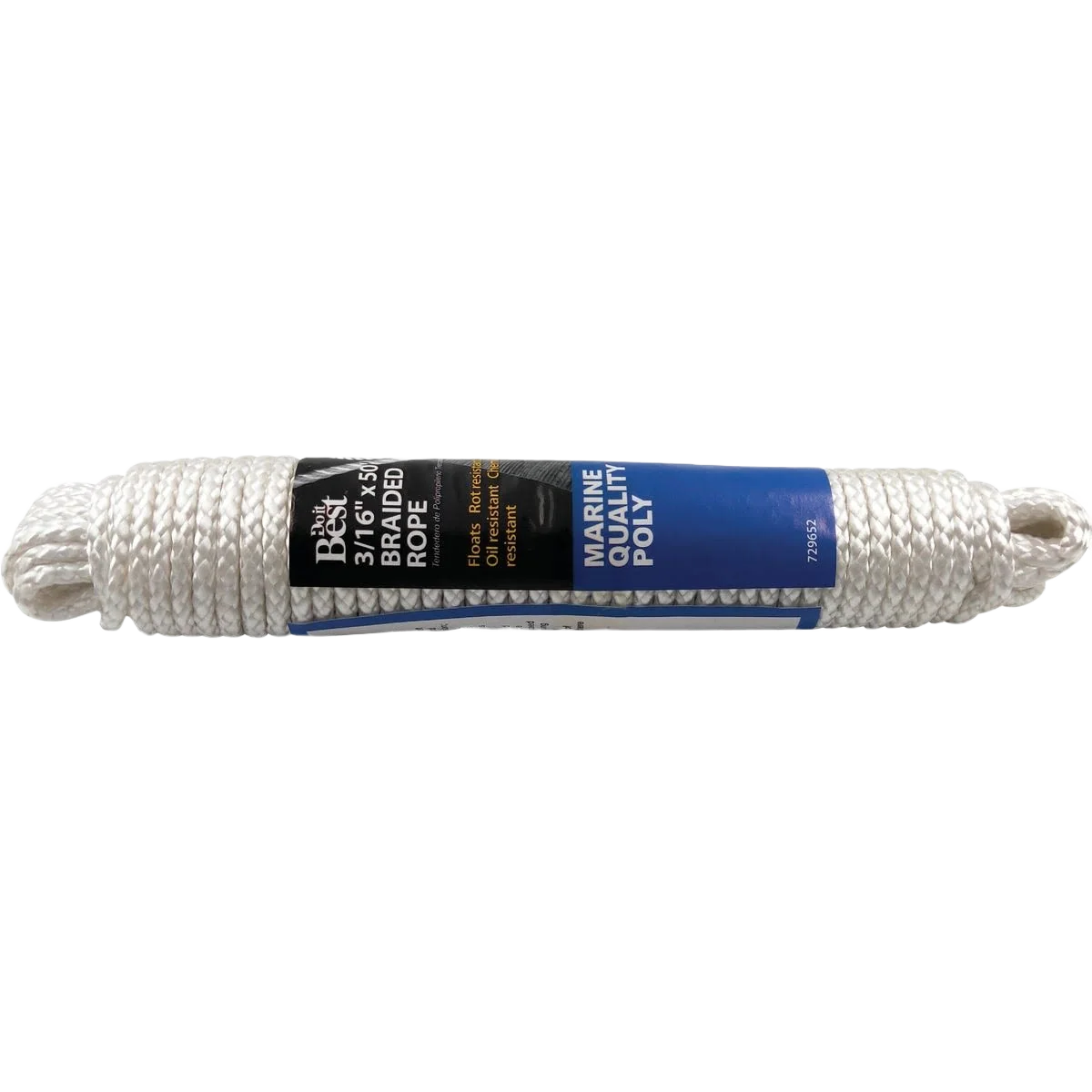 Traditional Do it White Braided Polypropylene Packaged Rope 3 16 In. x 50 Ft. Green