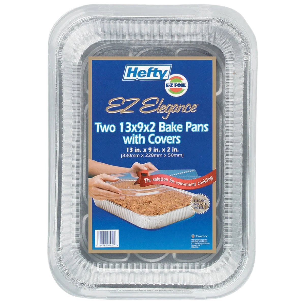 Reusable Hefty Rectangular Bake and Cake Pan with Cover Pure