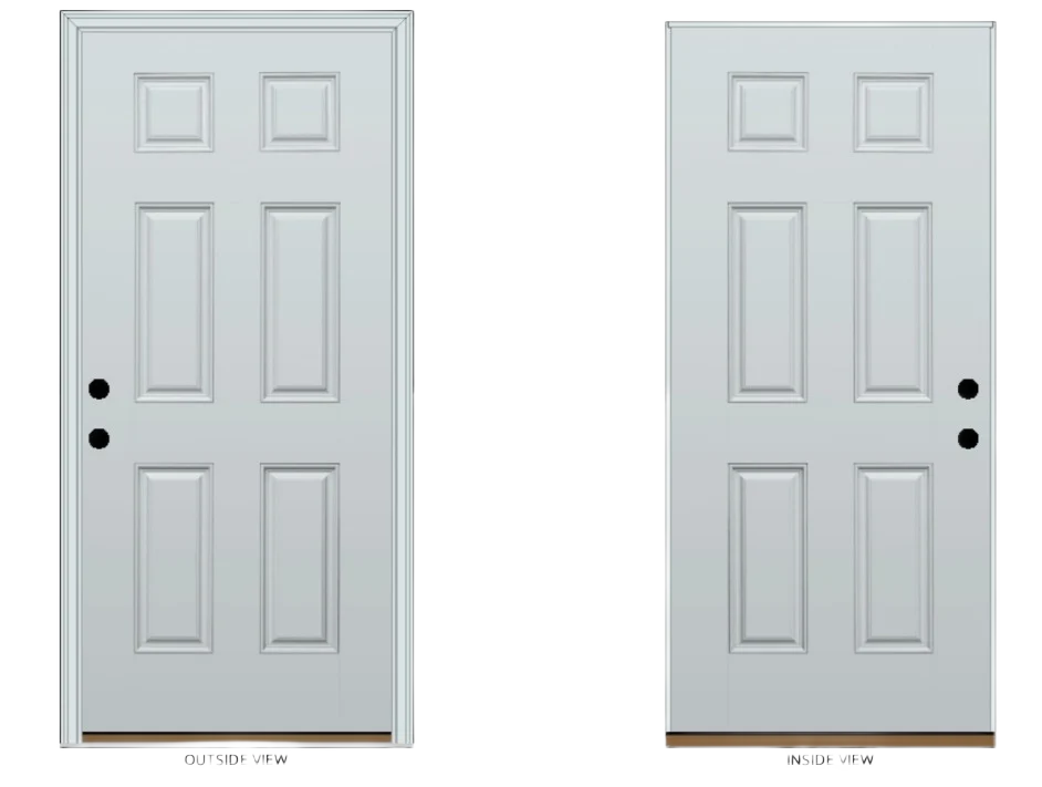 Minimalist ProVia Right Hand Inswing 6 Panel Fiberglass Vantage Single Entry Door 36 x 80 Convenient