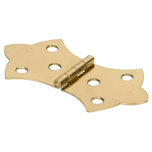 Elite Hillman Bright Brass Solid Brass Decorative Hinge 5 16 x 2-1 4 in. Artisan