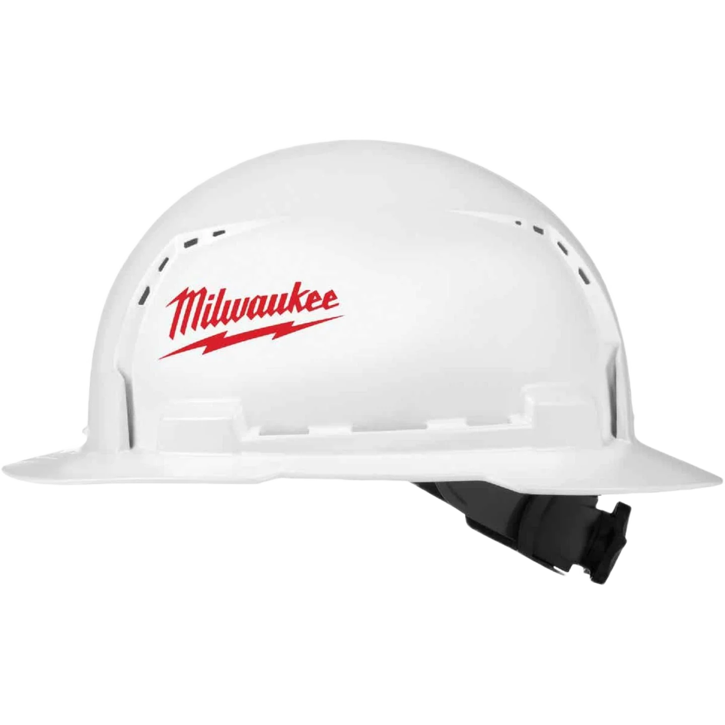 Quality Milwaukee White Vented Full Brim Hard Hat w 4-Point Ratcheting Suspension Premium