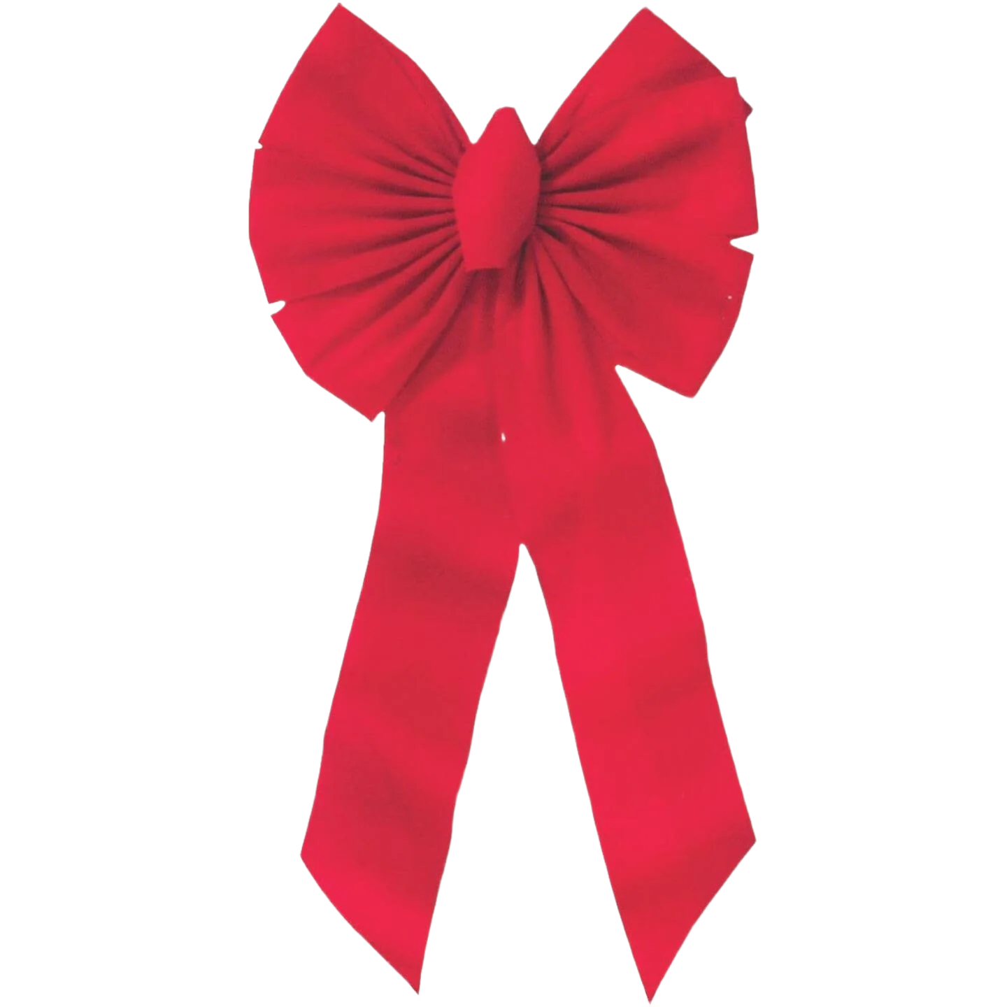 Premium Material Holiday Trims Red Velvet 7-Loop Christmas Bow Breathable