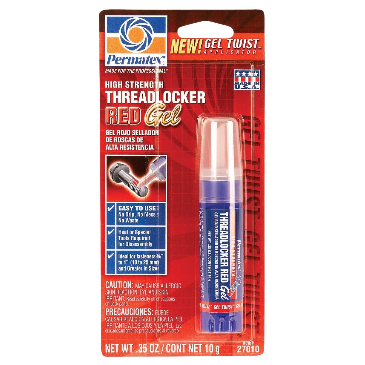 Relaxed Permatex Gel High-Strength Threadlocker Environmentally Friendly