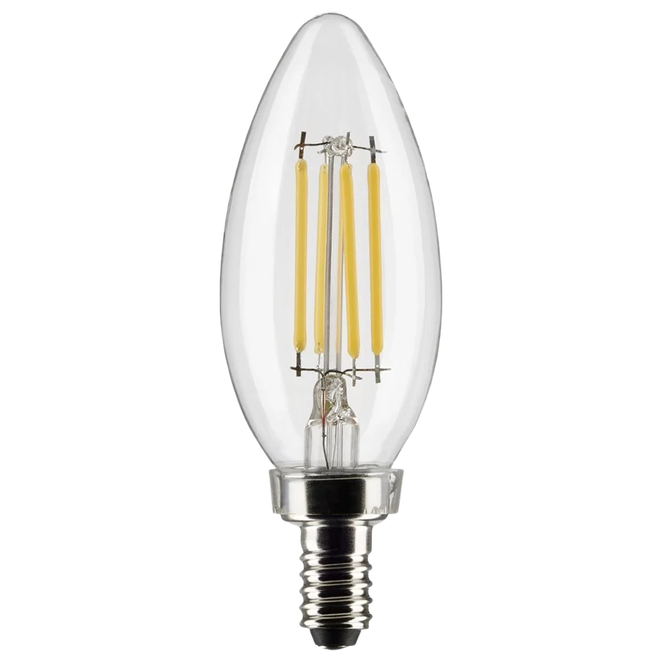 Casual Satco 4 Watt B11 LED Clear Warm Light Candelabra Base Light Bulb Proven