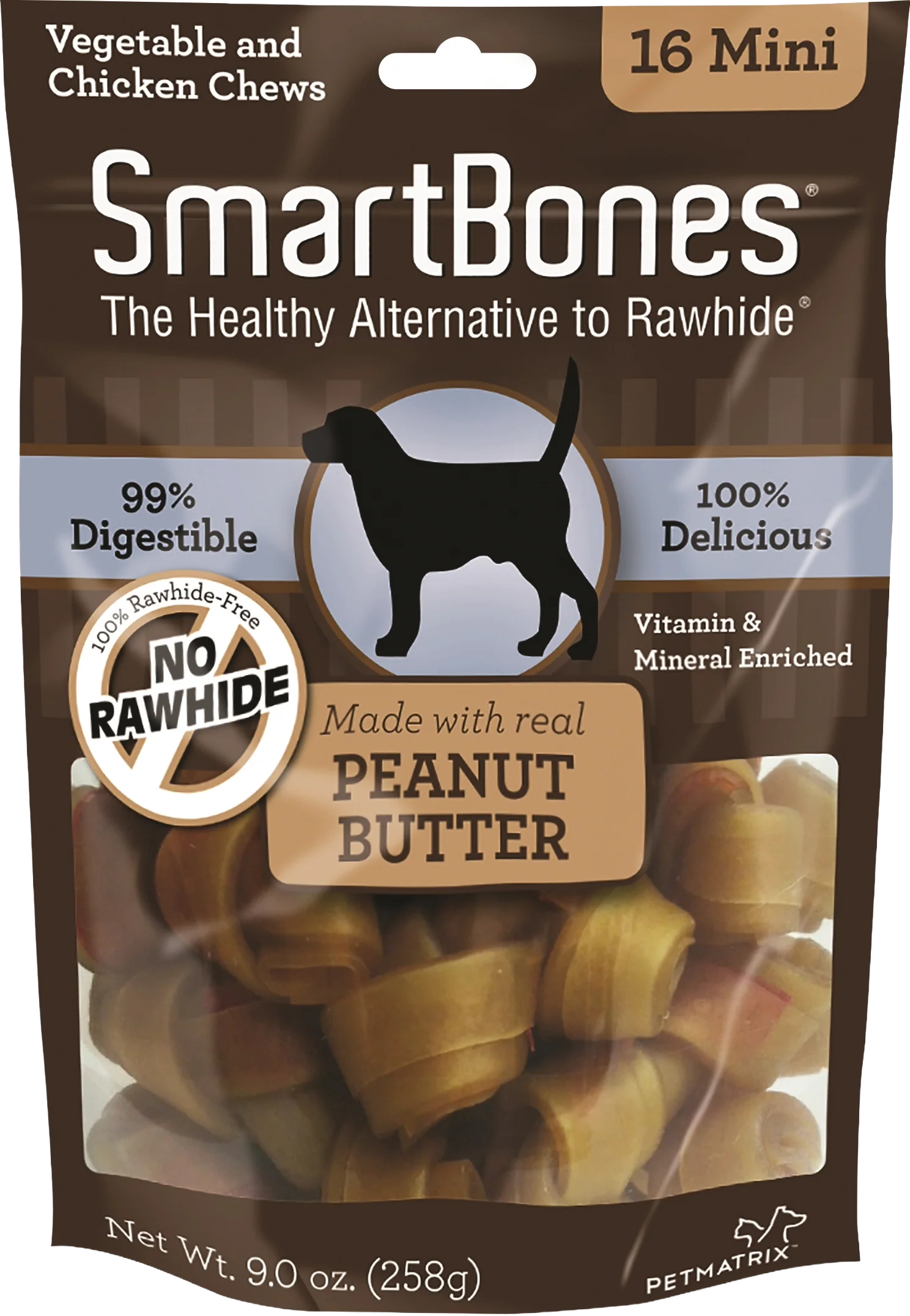Eco-Friendly SmartBones Mini Peanut Butter Chews for Dogs 16-Pack Environmentally Friendly