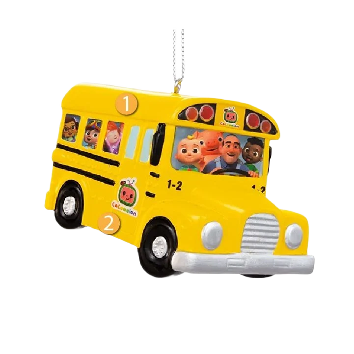Verified Kurt S. Adler Personalized Cocomelon School Bus Ornament Relaxed
