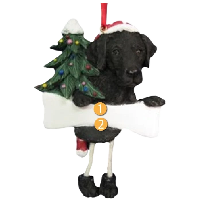 Easy-to-Use E S Pets Personalized Black Labrador Dangling Legs Ornament Effective