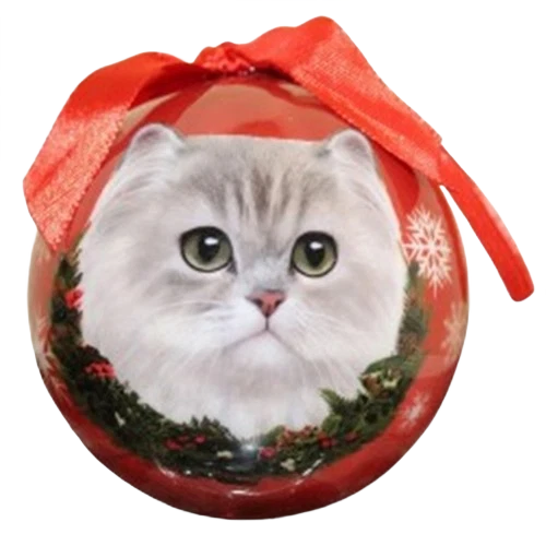 Top-Quality E S Pets White Persian Cat Christmas Ball Ornament Contemporary