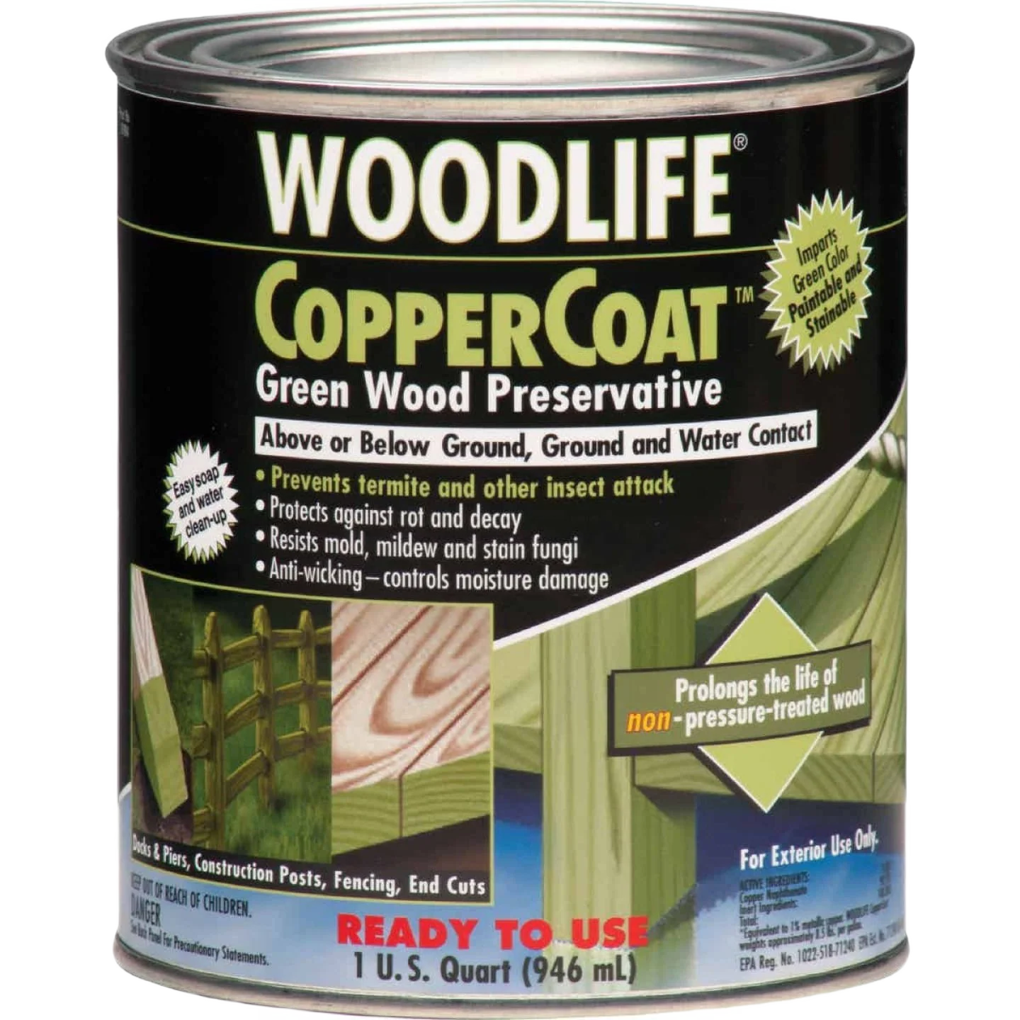 Proven Woodlife Coppercoat Green Wood Preservative 1 Quart Environmentally Friendly