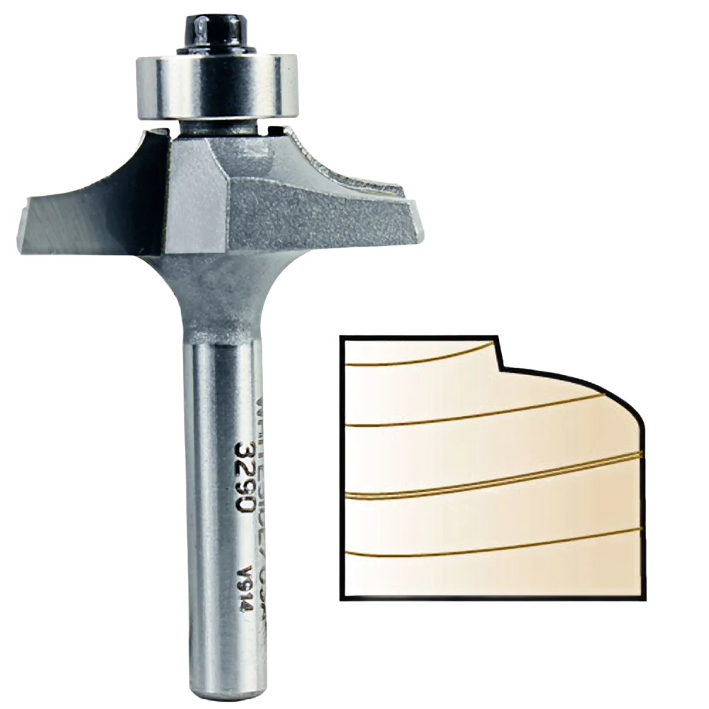 World-Class Whiteside 3290 Thumbnail Table Edge Bit 1 4 in. SH x 7 16 in. PW Minimalist